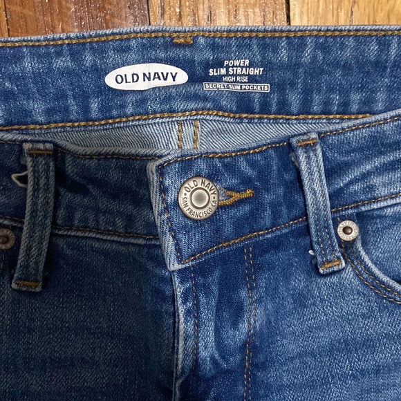 Old Navy Raw Edge Straight Leg High Waisted Jeans - Picture 2 of 6